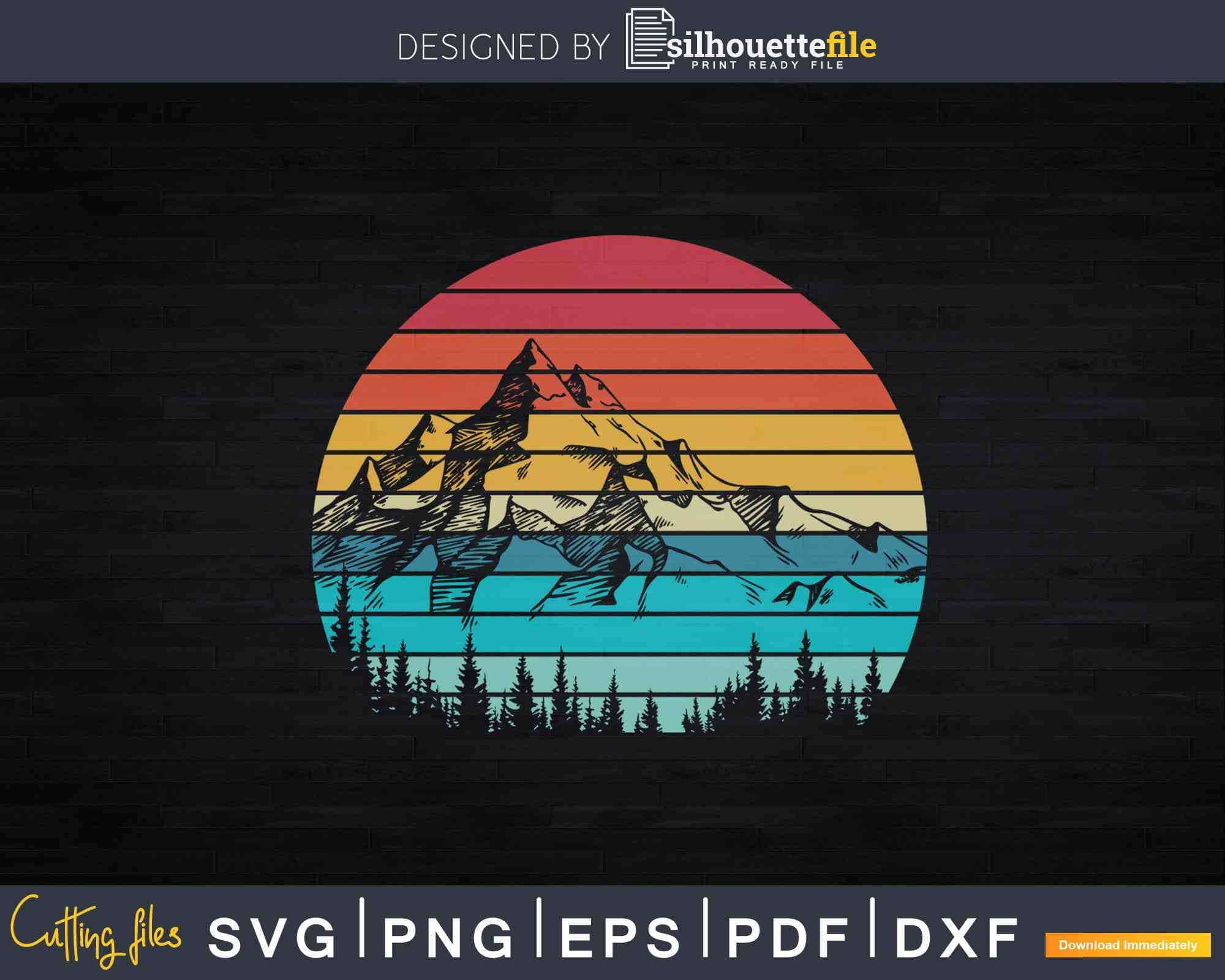 Free Free 314 Silhouette Mountain Scene Svg SVG PNG EPS DXF File