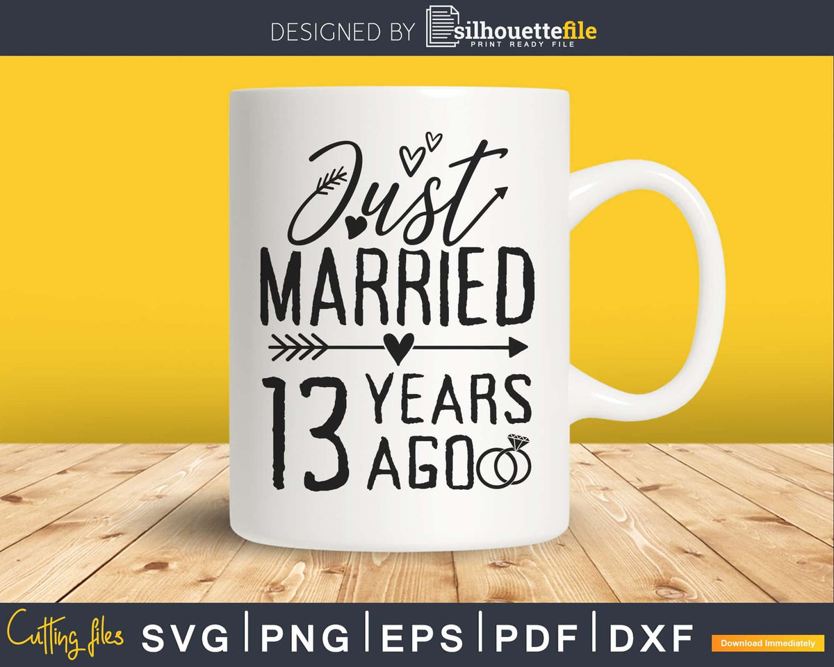 Download Wedding Anniversary 13 Years ago of Marriage svg png dxf ...
