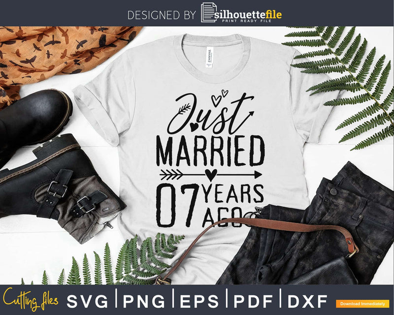 Wedding Anniversary 7 Years ago of Marriage svg png dxf