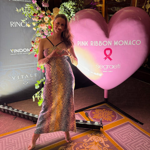 Female Founder and Jewellery Designer Mascha Lina Borodin at the Pink Ribbon Monaco charity event 2024