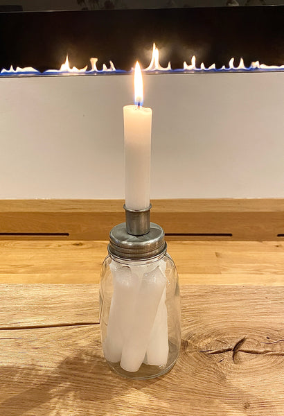 Dinner Candle Holder With Metal Lid