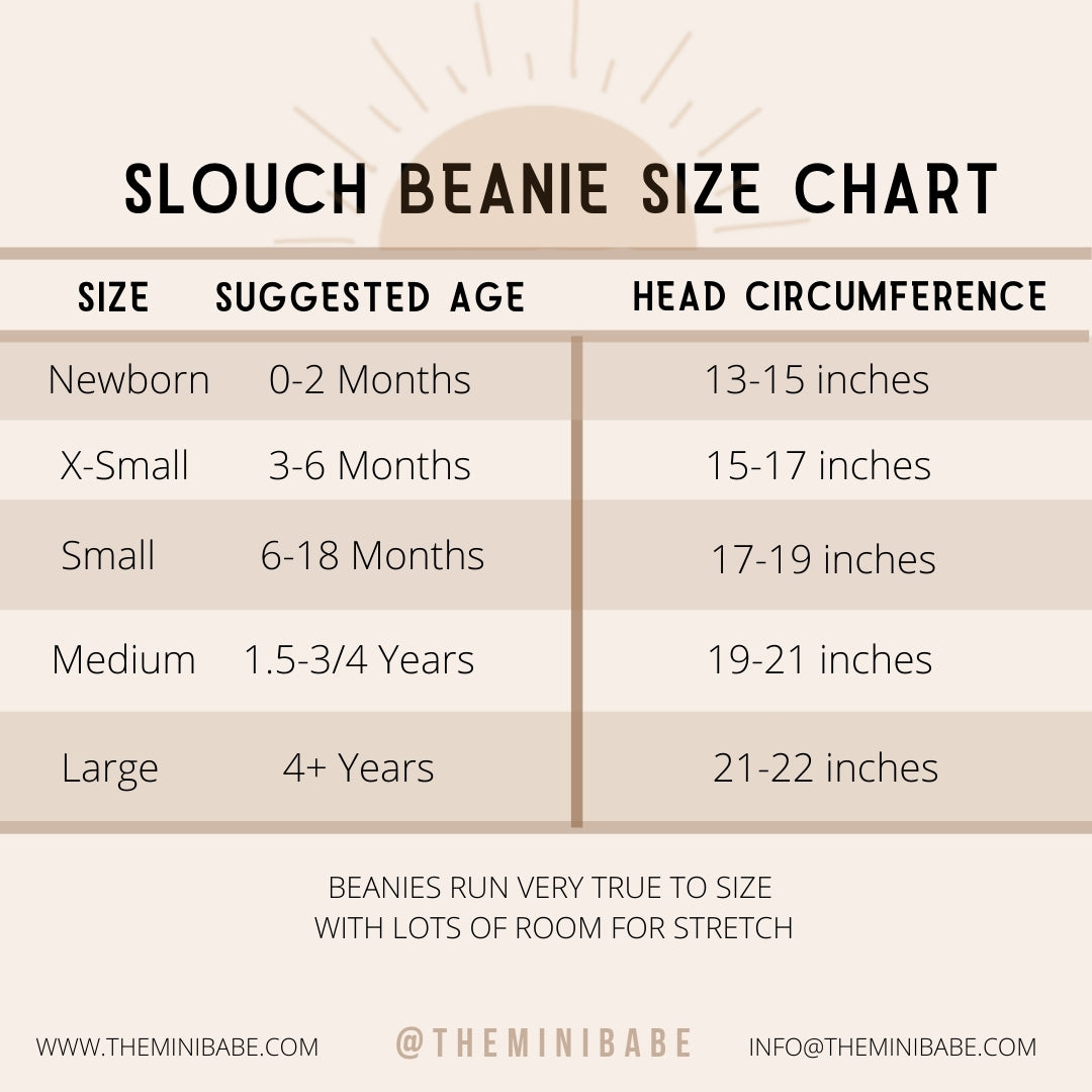 Slouch Beanie Size Chart