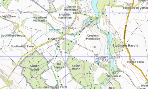 national trust walks in Derbyshire between Staunton Harold and Calke Abbey