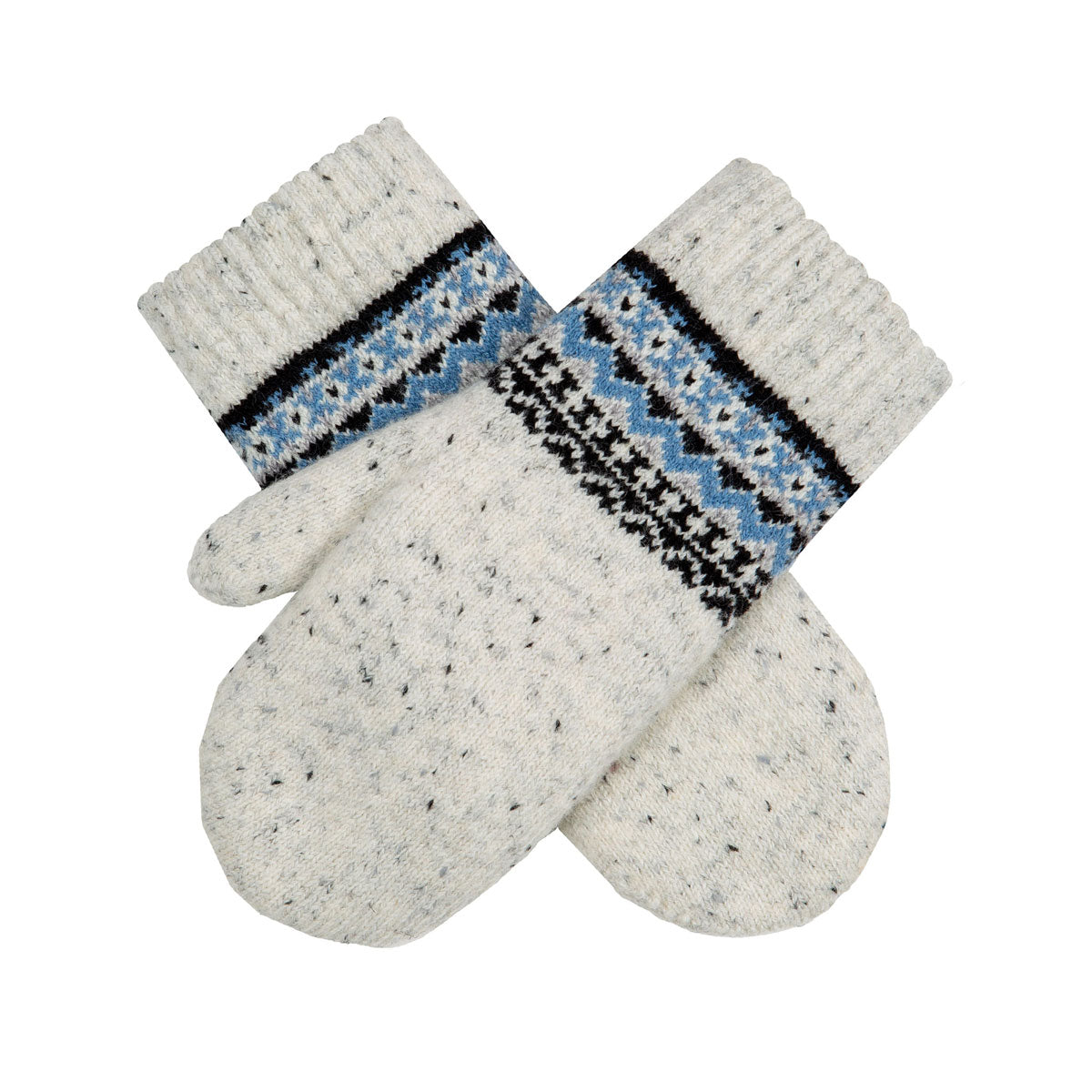 Women's fair isle wool blend knitted mittens