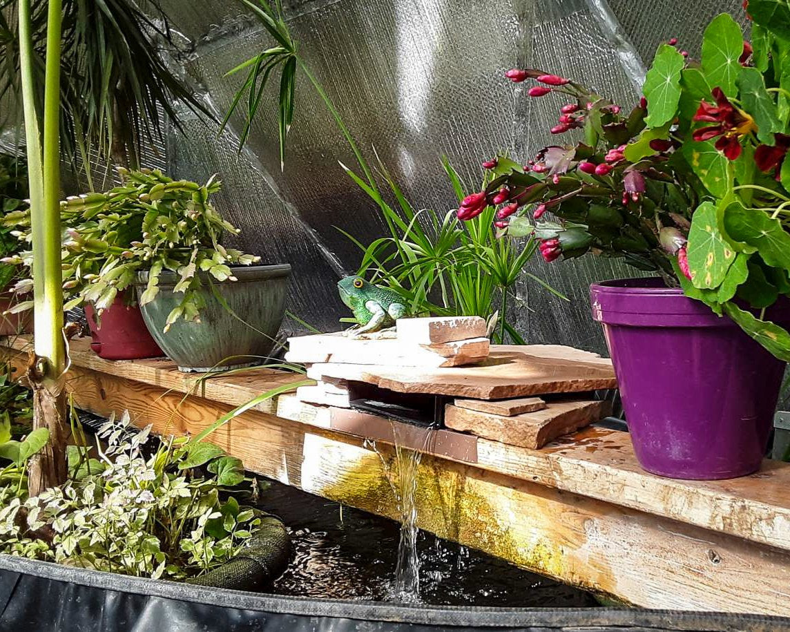 Solar Powered Water Feature 22' Growing Dome