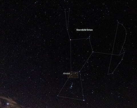 Sternbild Orion mit Bildausschnit Alnitak original Aufnahme von Ralf Christoph Kaiser