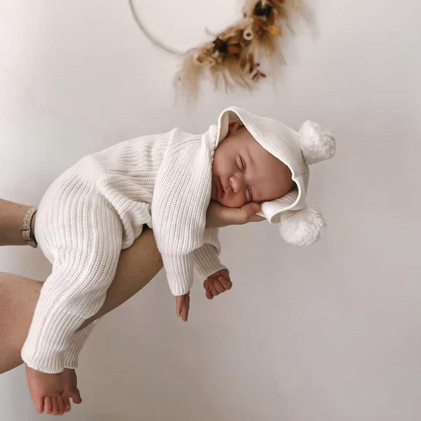 Knit Ribbed Baby Romper • Milk | Little B's Nursery – OH MIA BAMBINA