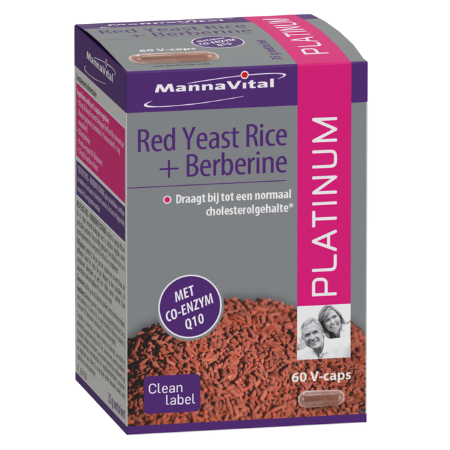 Mannavital Red Yeast Rice (Rode rijst) + Berberine Platinum + Q10 - – De Kruidenmozaiek