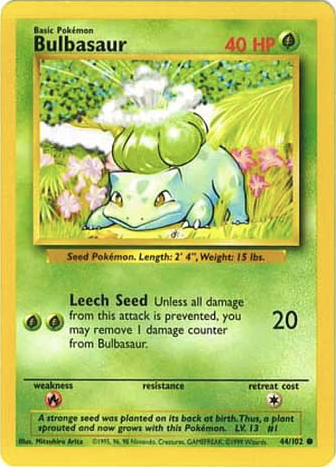 Bulbasaur pokemon card  Pokemon go cards, Pokemon, Pokémon tcg