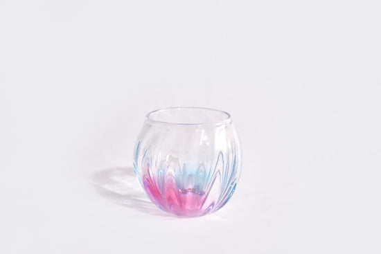 【値下げ】ガラス作家作　グラス　金彩虹ガラス