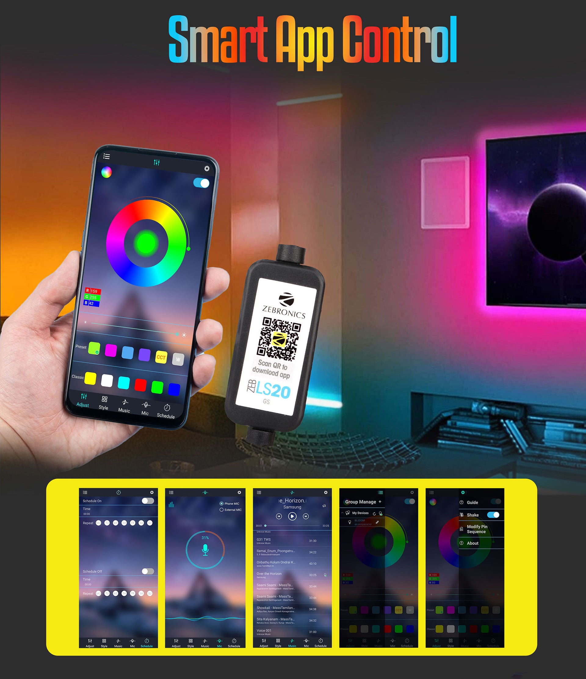 RGB LED Strip ZEB-LS20 with smart app control