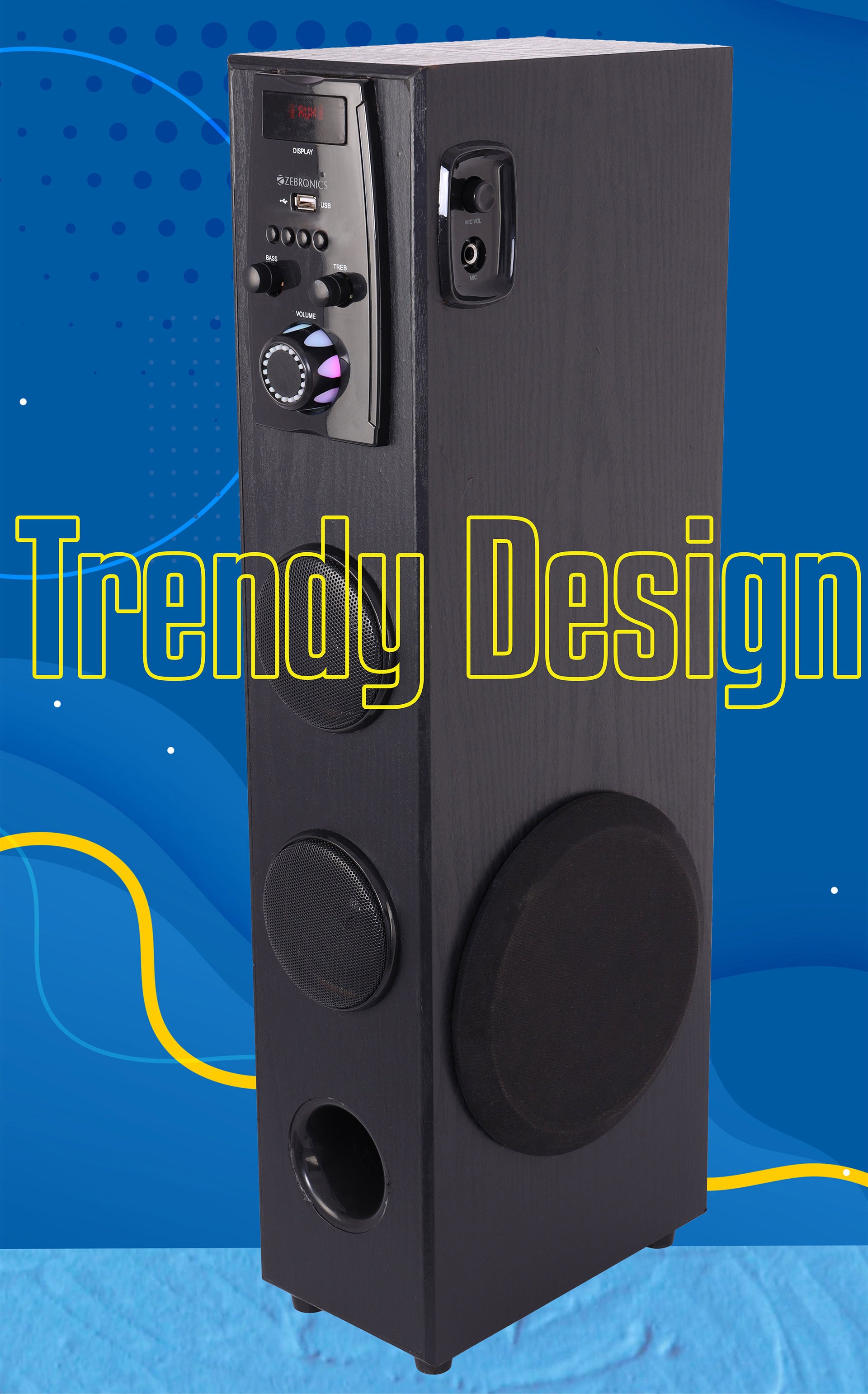 Zebronics Zeb-Impact 50W Tower Speaker with Wired Mic