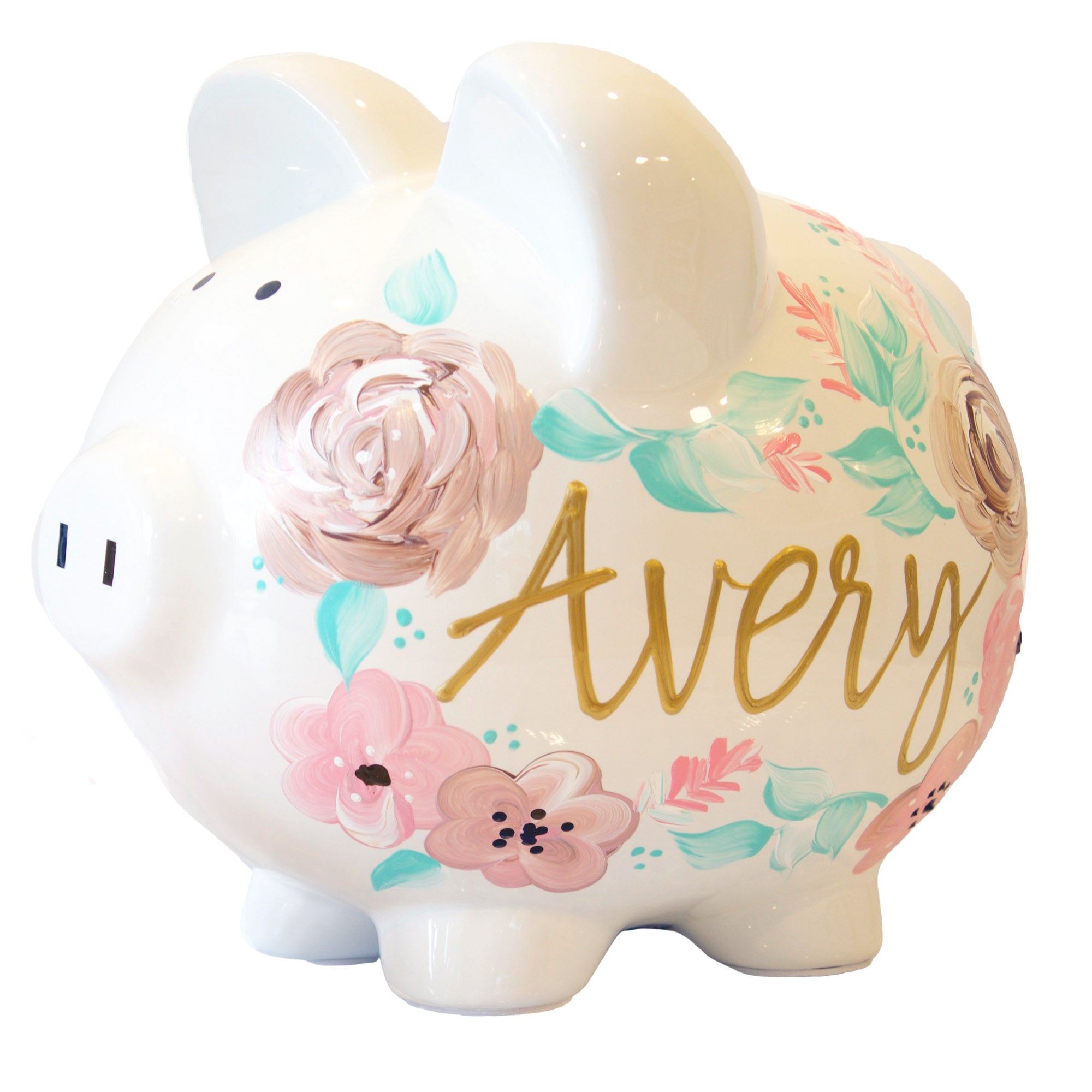 Baby Girl Gift, Personalized Piggy Bank 