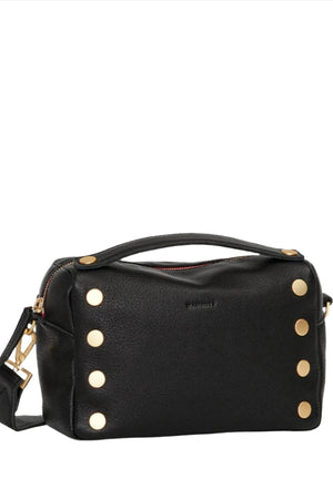 Hammitt Evan Crossbody SML - Black / Brushed Gold Red Zip - Sheiyah Market