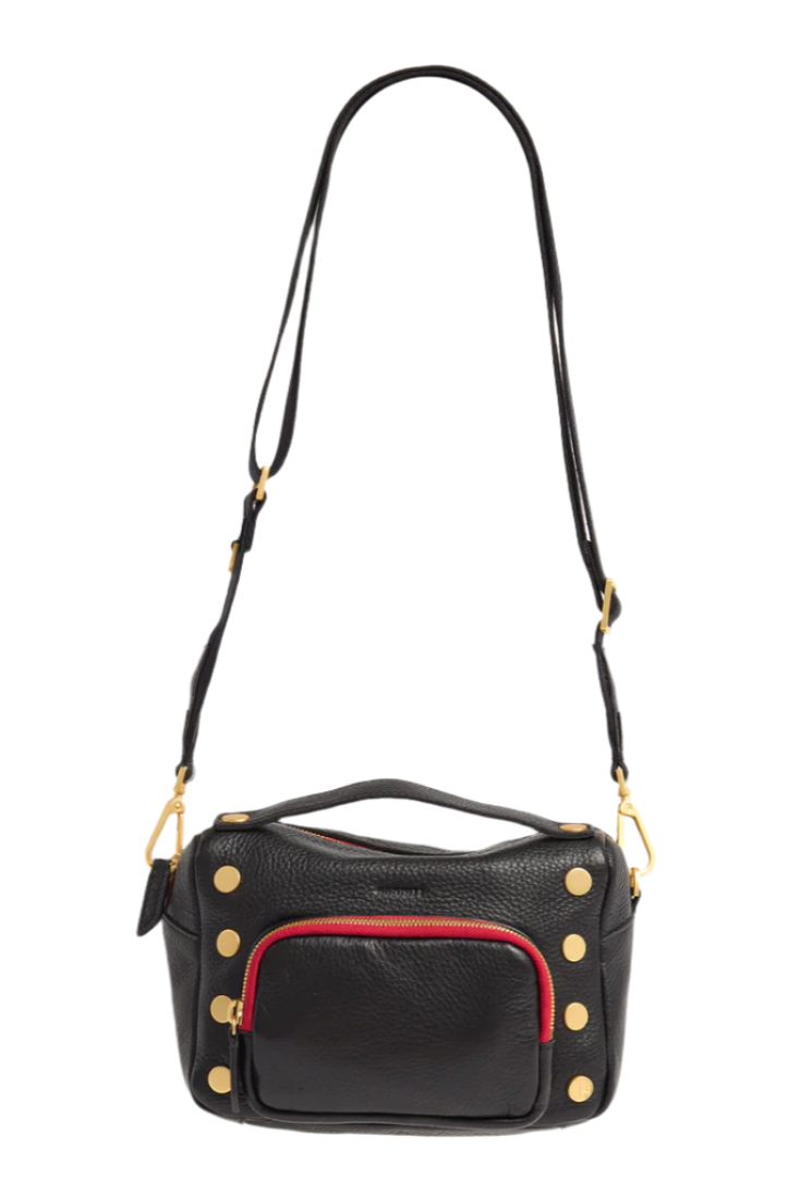 Hammitt Evan Crossbody - Cargo Black/Brushed Gold Red Zip