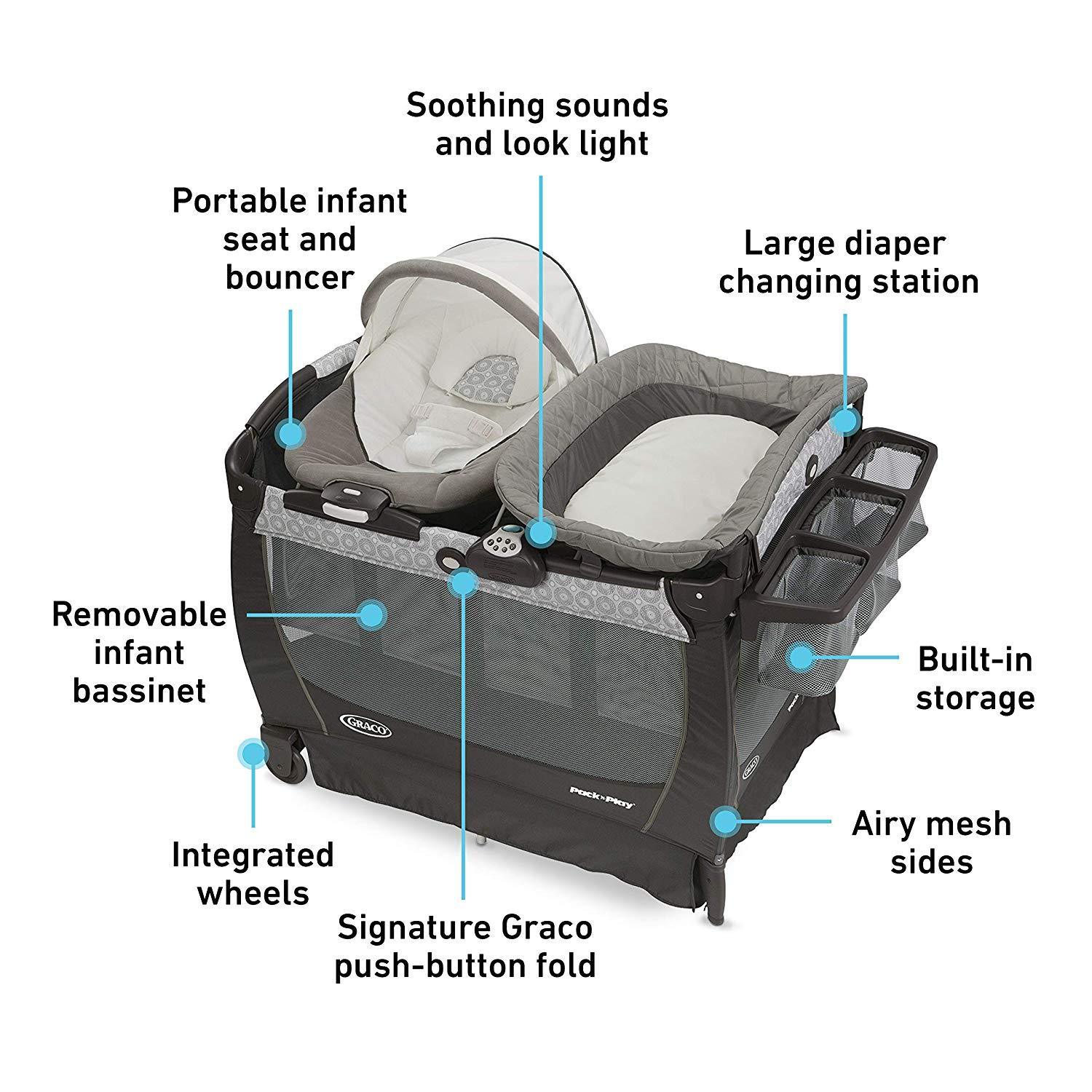 pack n play bassinet changing table