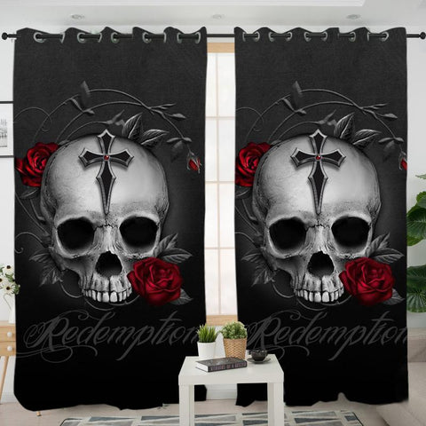 Skull Cross Living Room Curtains Sk-Cg00051-13