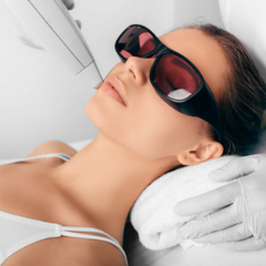 Woman getting a laser treatment
