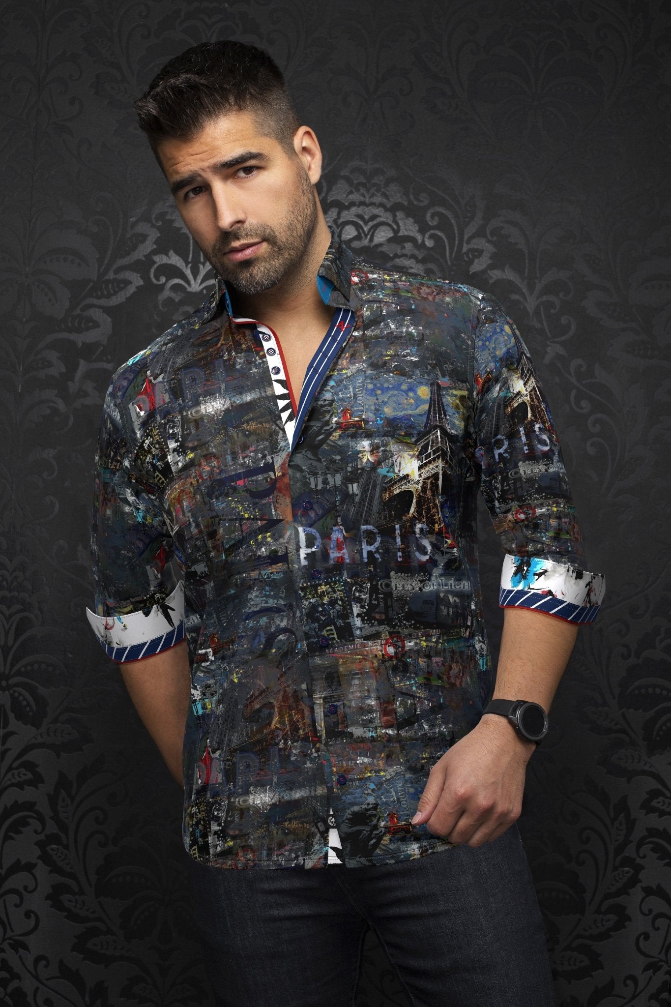 Paisley Print 'Machado' Shirt for men - Au Noir