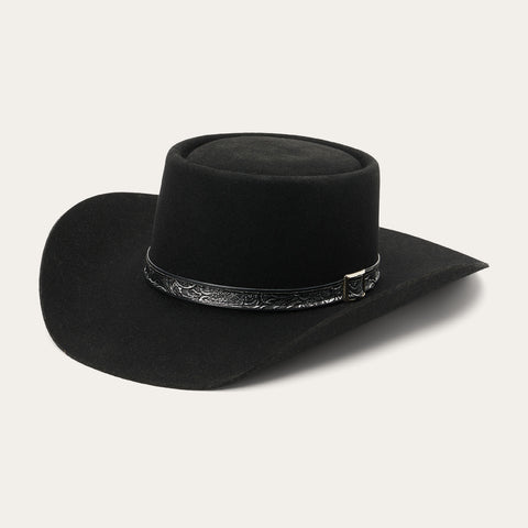 Zodaca 4-pack Black Felt Cowboy Hats - Bulk Pack Of Cowboy Hats