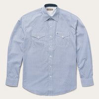 Steel Blue Pinwheel Print Western Shirt | Stetson