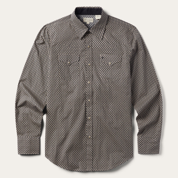 Brown Diamond Print Western Shirt | Stetson