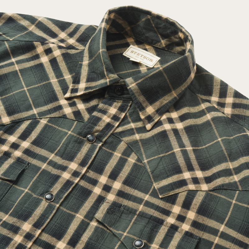 hunter green western shirt