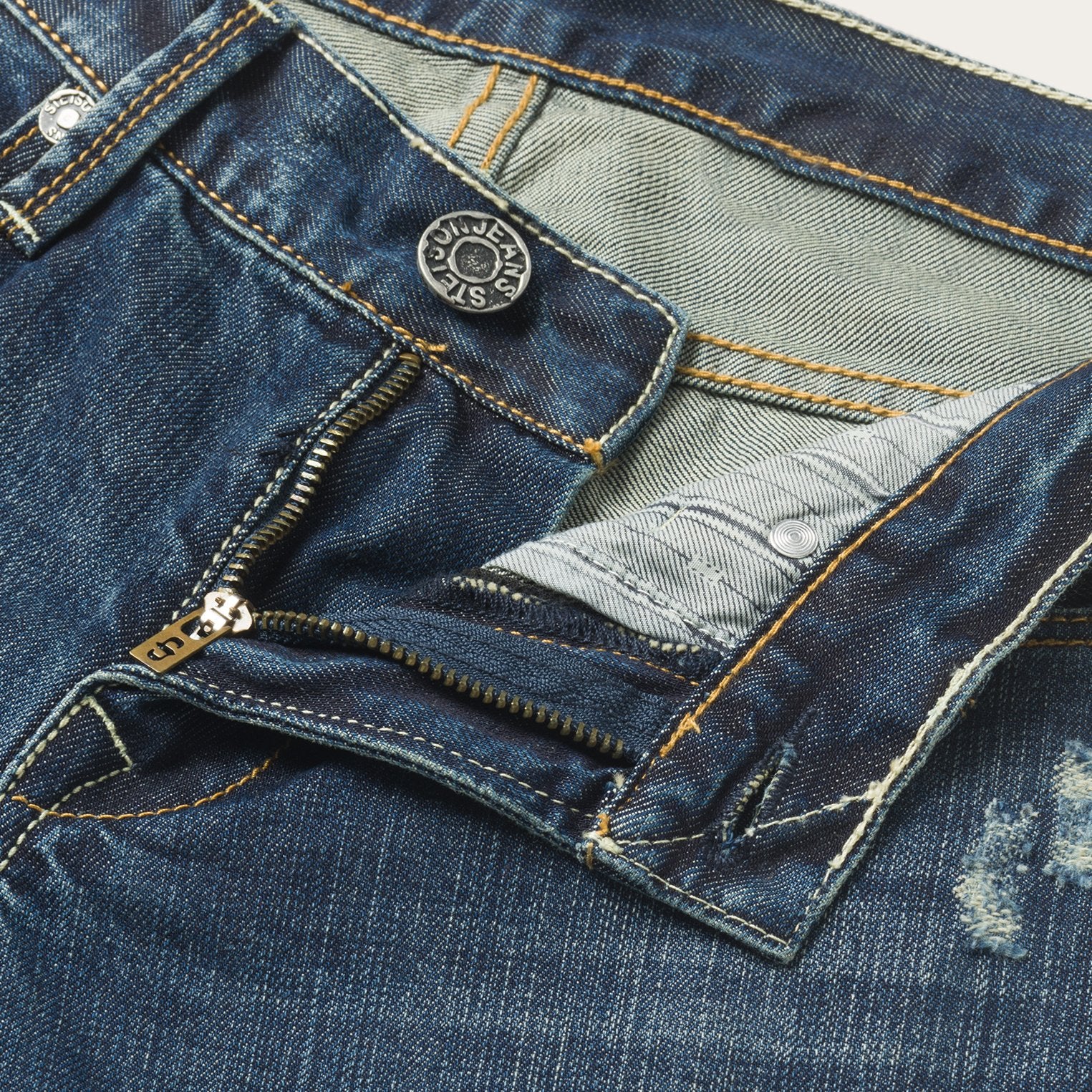 1014 Fit Destructed Dark Wash Jeans | Stetson