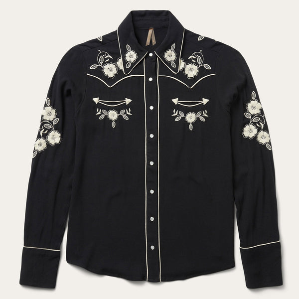 Black Classic Western Snap Blouse | Stetson