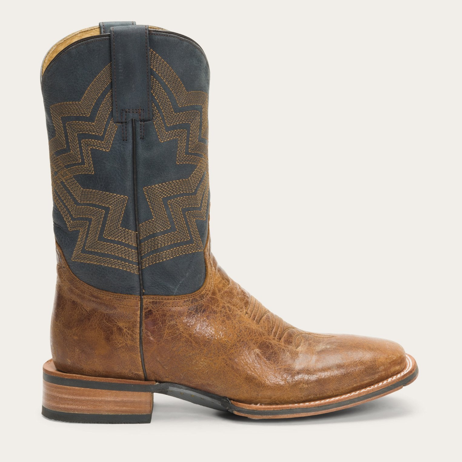 Goddard Burnished Blue & Brown Leather Boot | Stetson