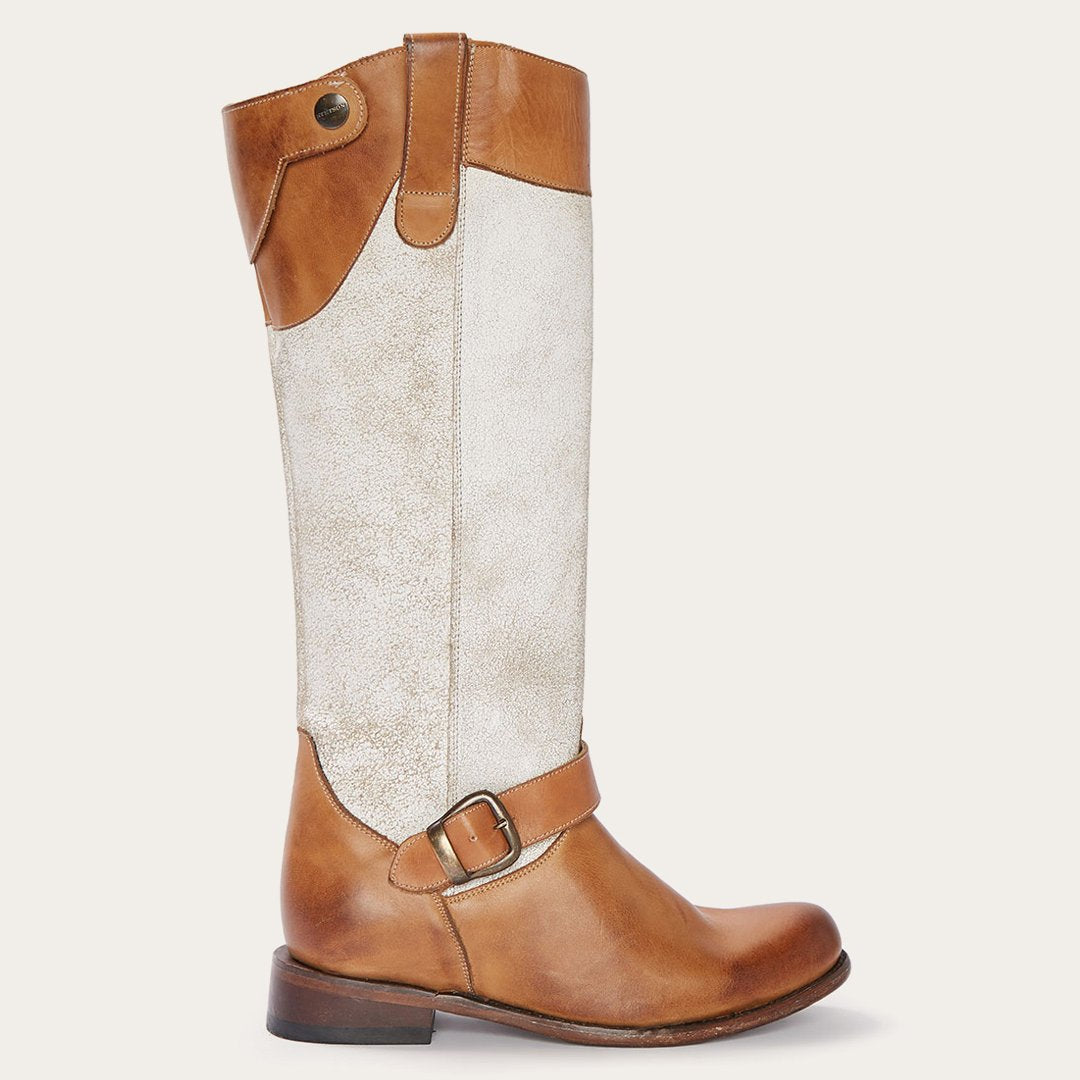 distressed riding boots