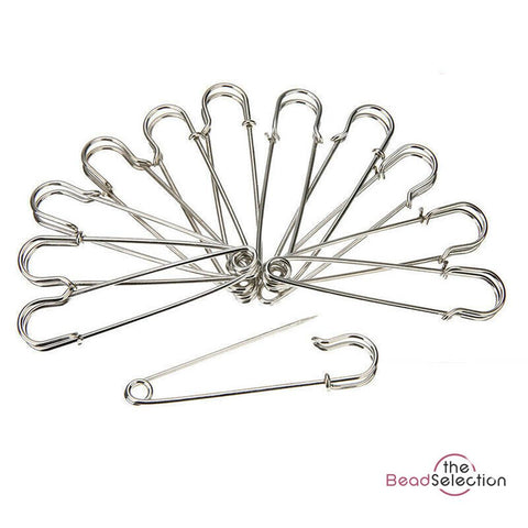 10 pcs Silver Five Loops Kilt Safety Pins Broochs 17x75mm A3880 – VeryCharms