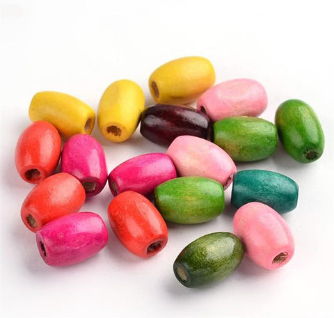 Mixed Colors 8mm Round Dyed Wood Beads (150pcs)