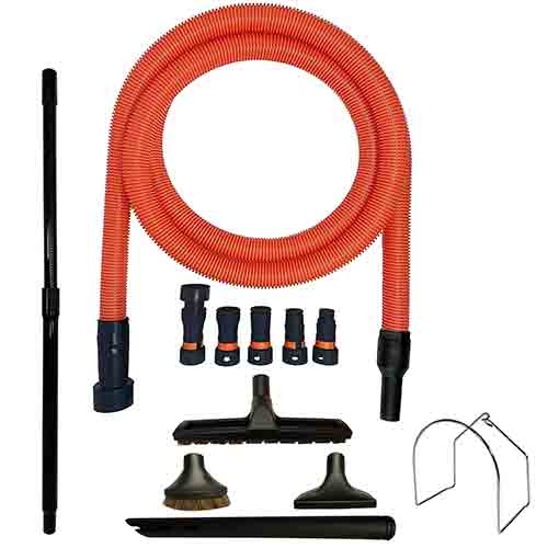 VPC Premium Wet Dry Shop Vacuum Extension Hose with Cleaning Attachments and Multi-Brand Power tool Adaptors