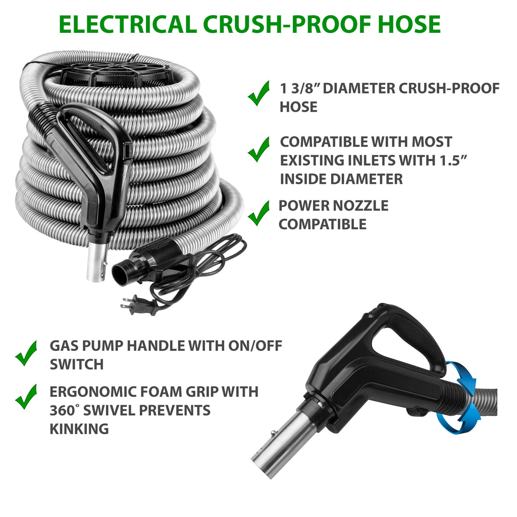 Electric Crush Proof Hose with gas pump handle with on/off switch