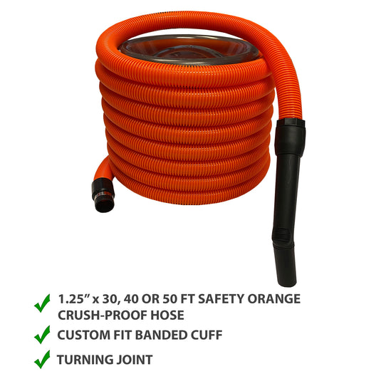 VPC Garage & Utility Vacuum Cleaner Kit with Hose Reel, 1.25 Inch Premium  Hose (30 feet)