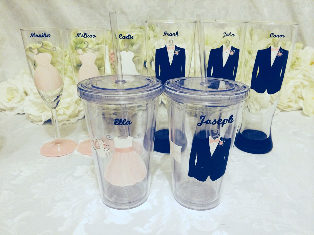 wedding party glasses