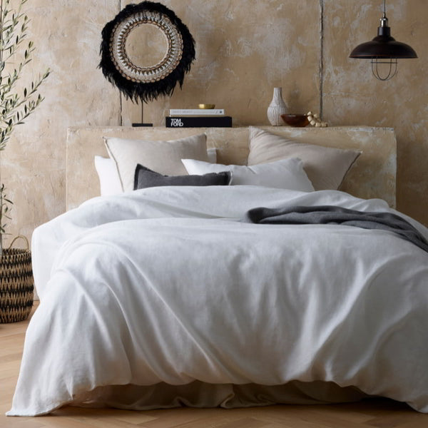 Amor Luxurious Linen Cotton Natural Quilt Cover Set