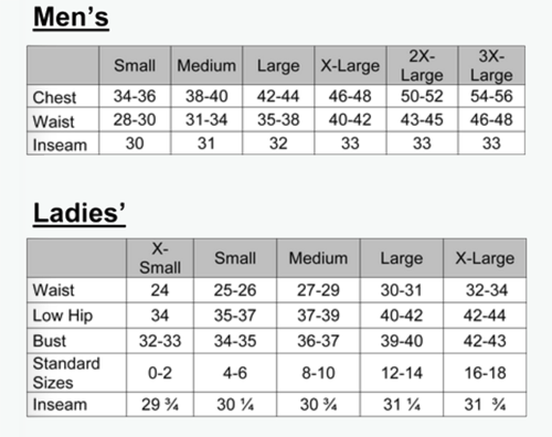 Size chart