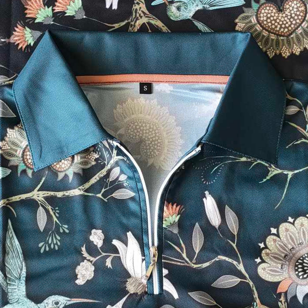 Hummingbird Floral Blue – Fishing Shirt by LJMDesign
