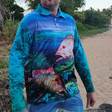 Coral Reef Colour - Blue Fishing Shirt