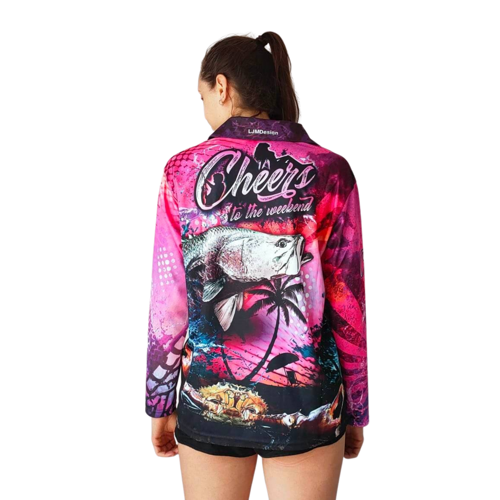 Cheers to the Weekend Fishing Singlet - Pink – Fishing Shirt by