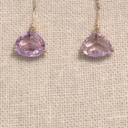 Crystal Drop Earring-Lavender/Gold