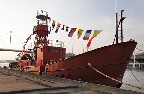 Michele Turriani's studio - Lightship 93 - Moored at Royal Victoria Dock