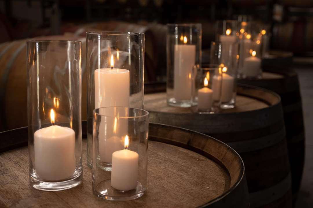 cylinder glass vases as candle holders
