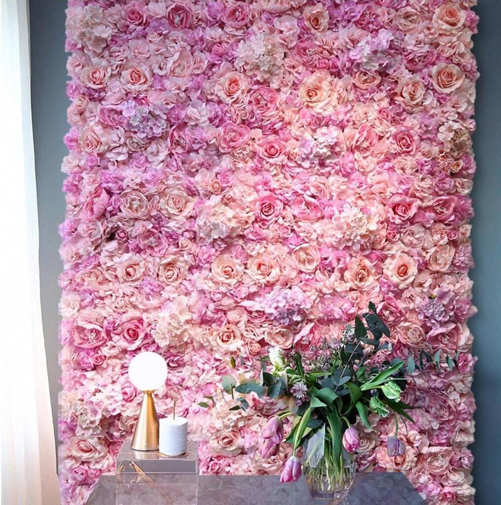 pink flower wall panels