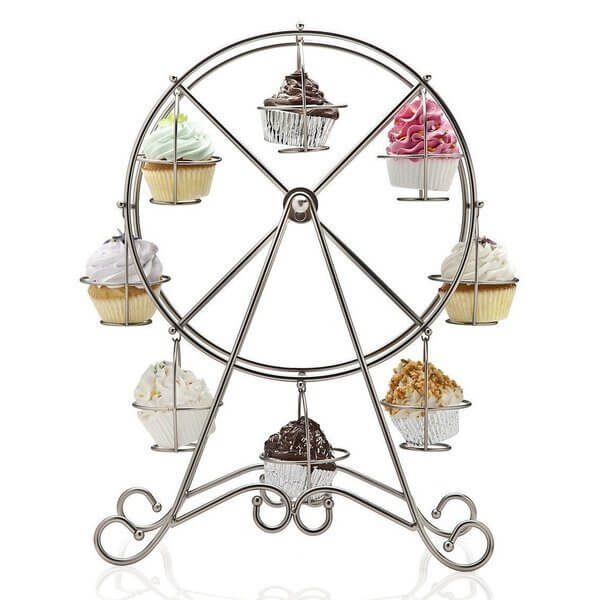 silver wheel cupcake stand