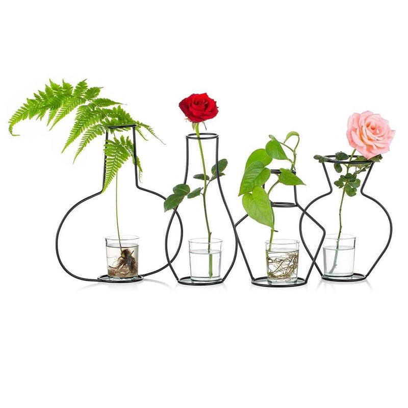 Silhouette Vase Geometric Metal Set of 4