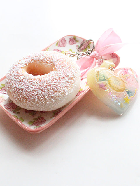Kawaii Pastel Heart Squishy Donut Key Charm - Feelin Peachy