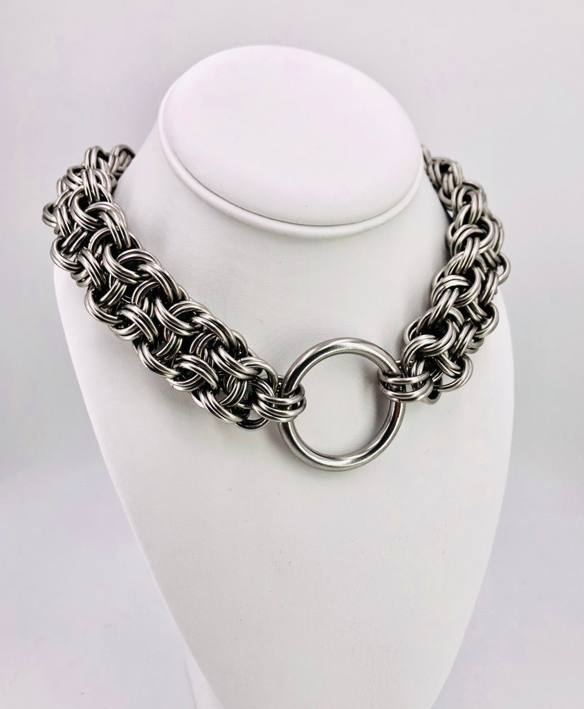 Heavy Statement Stainless Steel Chainmaille BDSM Collar – Foxy Feisty ...